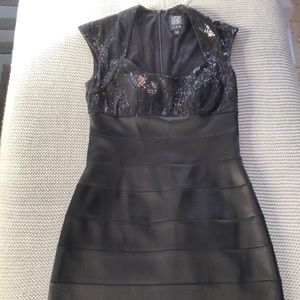 Black sequined party dress